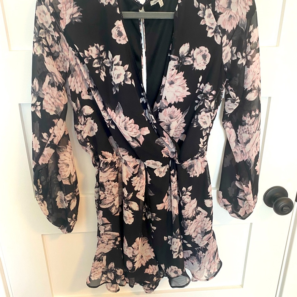 Long sleeve floral romper